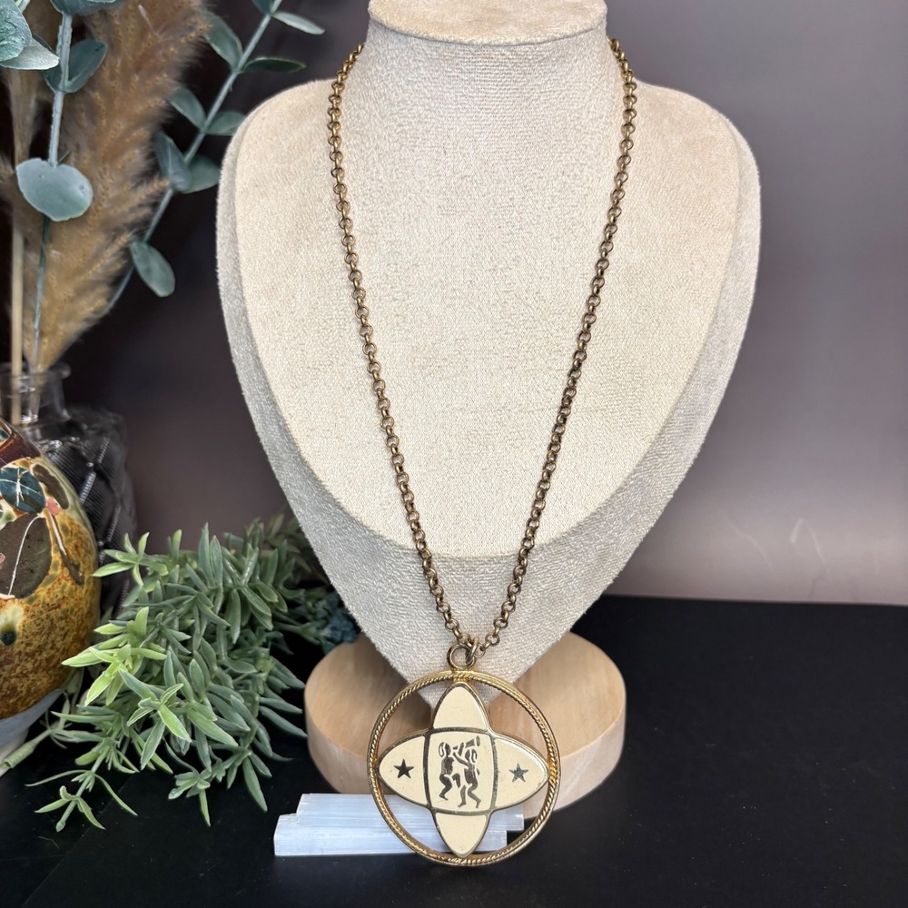 Lucky Brand Gemini Necklace | Zodiac Pendant Chain | Vintage‎ Style